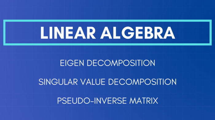 Matrix Decomposition Demystified: Eigen Decomposition, SVD, and Pseudo-inverse Matrix Made Easy